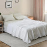 100% Linen White/Beige Solid Flat Sheet 3PCS Sets - Fredesigner