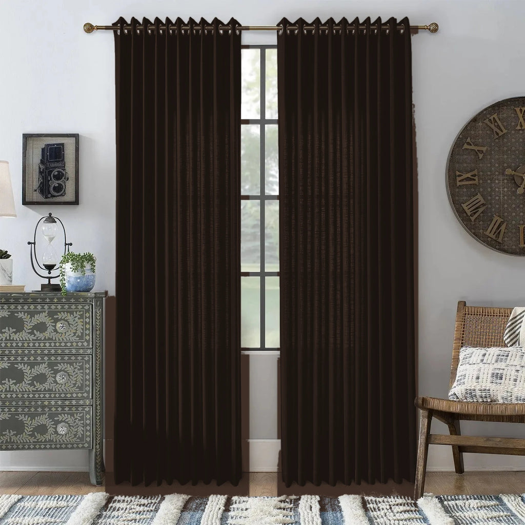 Luxury Curtains for Living Room Moab - #2029-11 Dark Coffee browser generated product photo