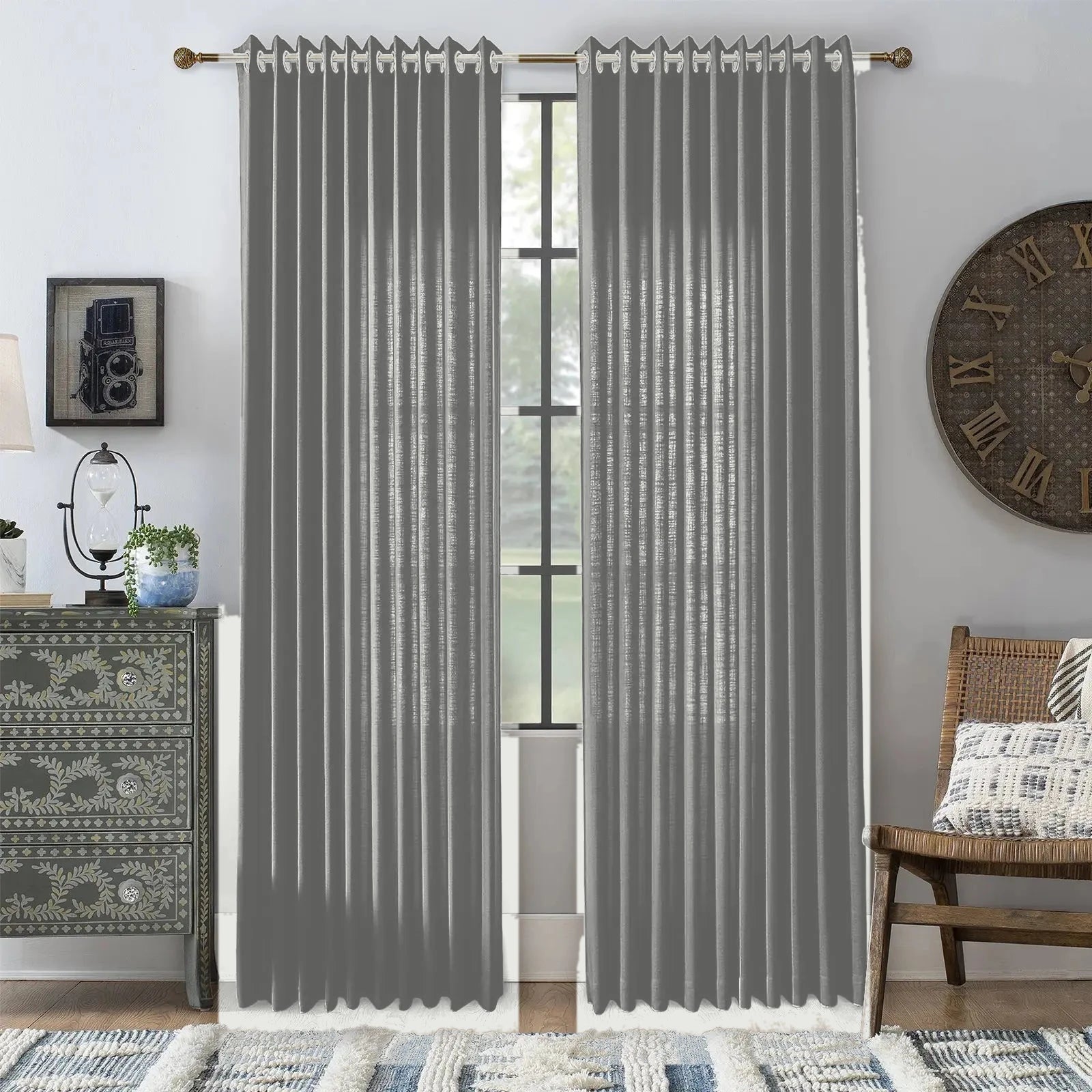 Luxury Curtains for Living Room Moab - #2029-16 Light Gray browser generated product photo