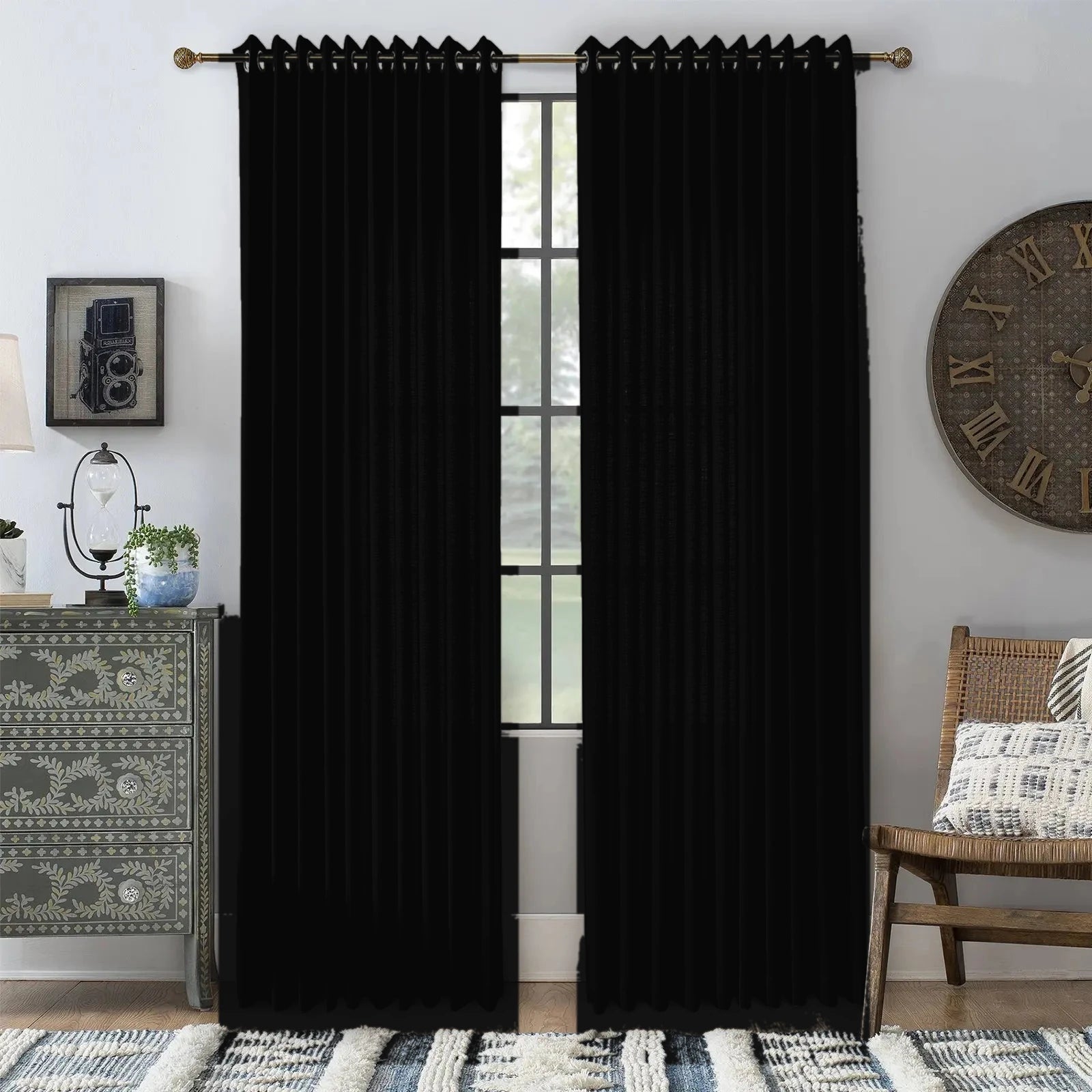 Luxury Curtains for Living Room Moab - #2029-23 Black browser generated product photo