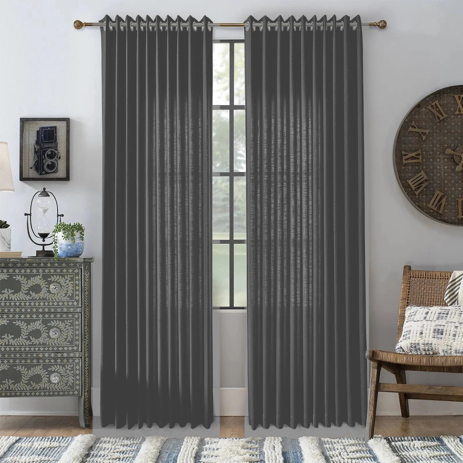 Luxury Curtains for Living Room Moab - #2029-26 Medium Gray browser generated product photo