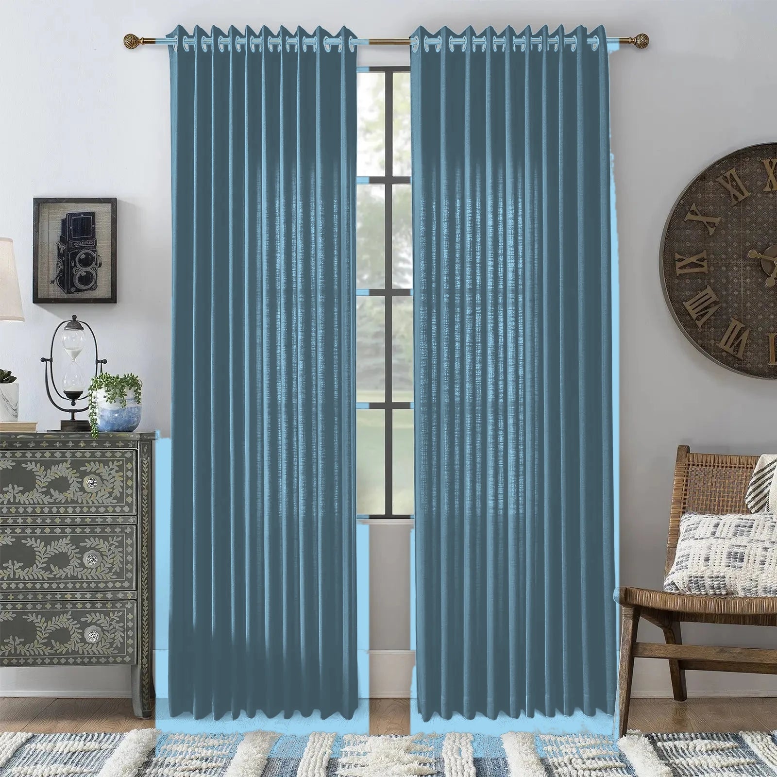 Luxury Curtains for Living Room Moab - #2029-34 Light Blue browser generated product photo
