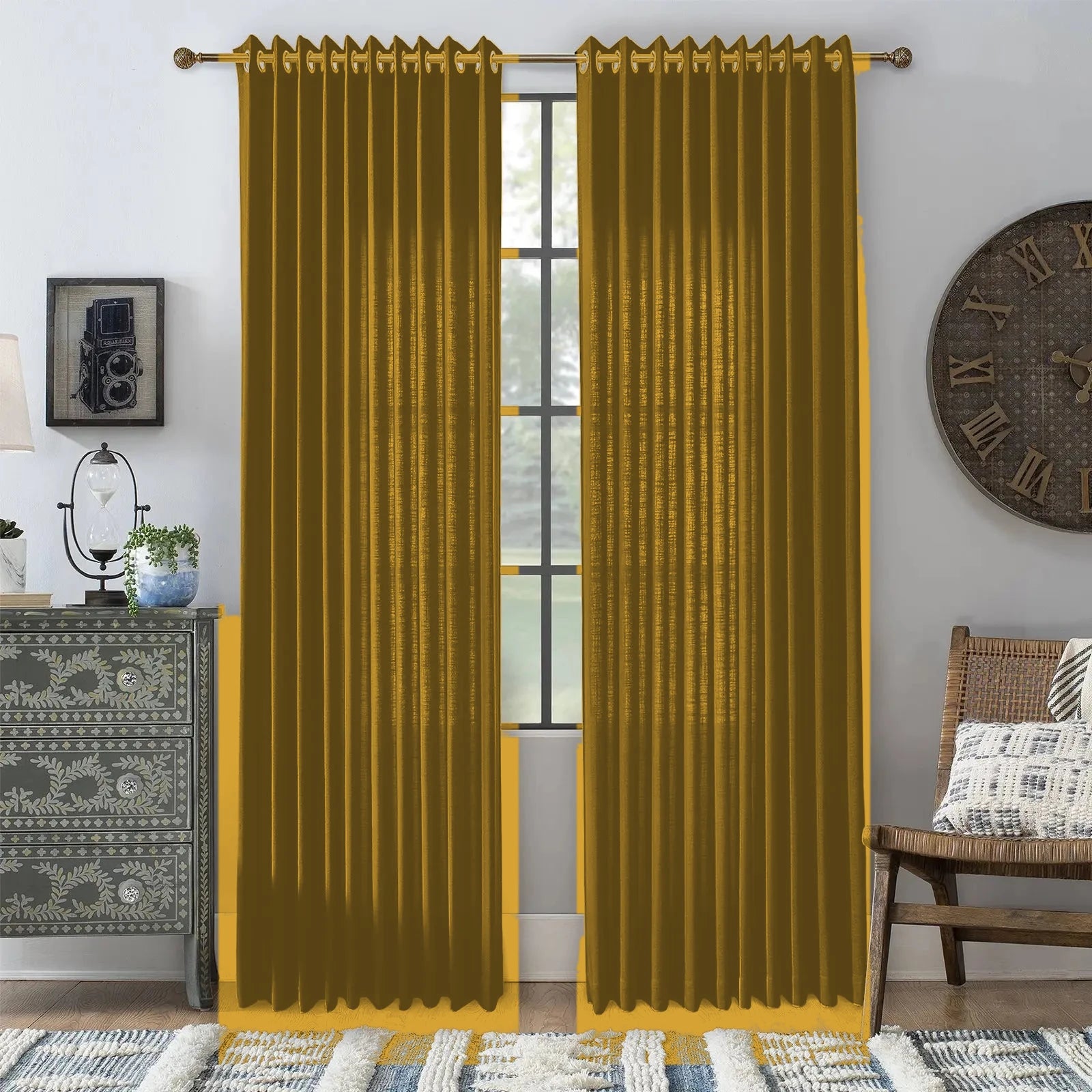 Luxury Curtains for Living Room Moab - #2029-9 Mustard Yellow browser generated product photo