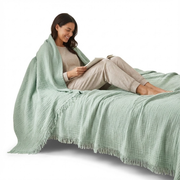 Soft Cozy and Breathable Muslin Throw for Bed - Fredesigner