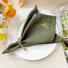 100% Linen Beverage Party Napkin With Embroidery - Fredesigner
