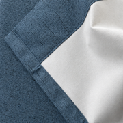 Natural Faux Linen 100% Blackout Grommet Curtains - Deep Teal Blue - view 7