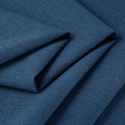 Natural Faux Linen 100% Blackout Grommet Curtains - Deep Teal Blue - view 8