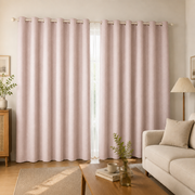 Natural Faux Linen 100% Blackout Grommet Curtains - Dusty Blush - view 1 
