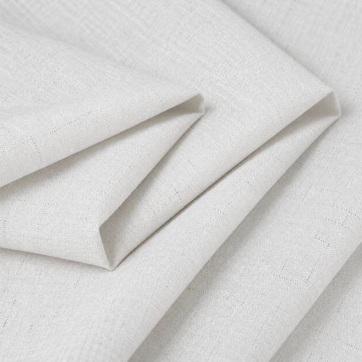 Natural Faux Linen 100% Blackout Grommet Curtains - Ivory White - view 8