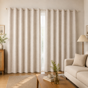 Natural Faux Linen 100% Blackout Grommet Curtains - Natural Flax - view 1 