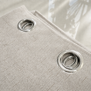 Natural Faux Linen 100% Blackout Grommet Curtains - Natural Flax - view 4