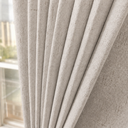 Natural Faux Linen 100% Blackout Grommet Curtains - Natural Flax - view 5