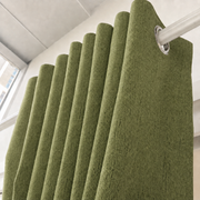 Natural Faux Linen 100% Blackout Grommet Curtains - Olive Green - view 3