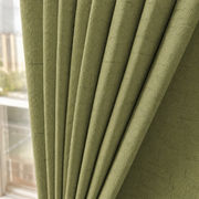 Natural Faux Linen 100% Blackout Grommet Curtains - Olive Green - view 5