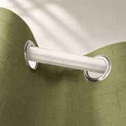 Natural Faux Linen 100% Blackout Grommet Curtains - Olive Green - view 6