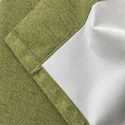 Natural Faux Linen 100% Blackout Grommet Curtains - Olive Green - view 7