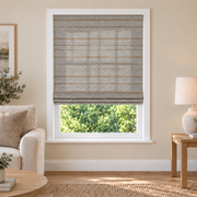 Fredesigner NU03 woven shade in a furnished American living room