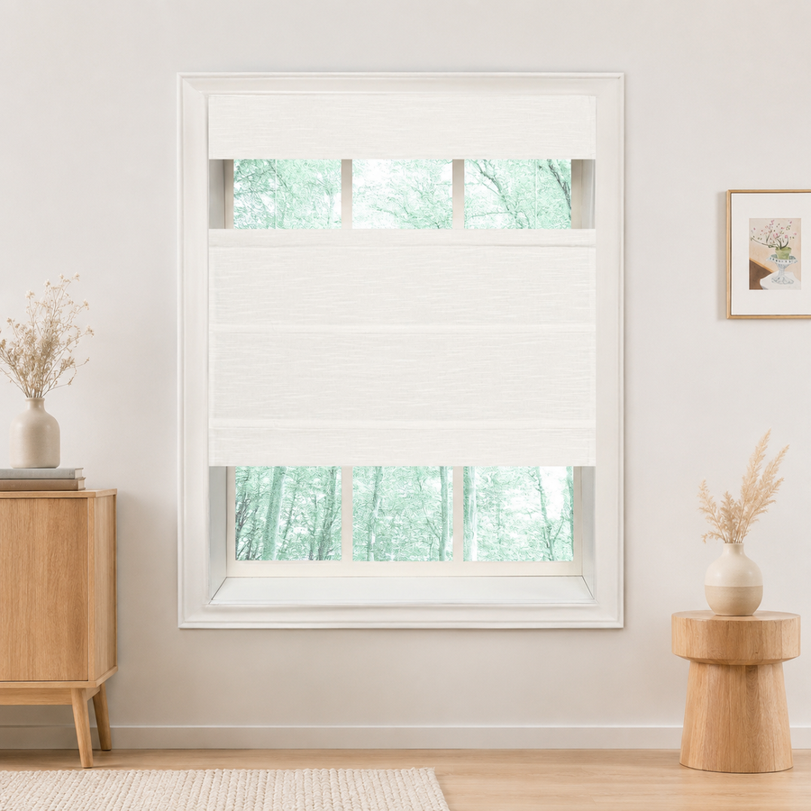 Fredesigner Top-Down Bottom-Up Roman Shade - White J401-1