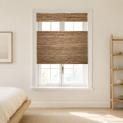 Custom Hazel Chestnut Top Down Bottom Up Bamboo Shades - Chestnut H11-2