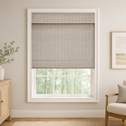 Custom Ivy Mist Gray Woven Bamboo Shades - Mist Gray 103-22