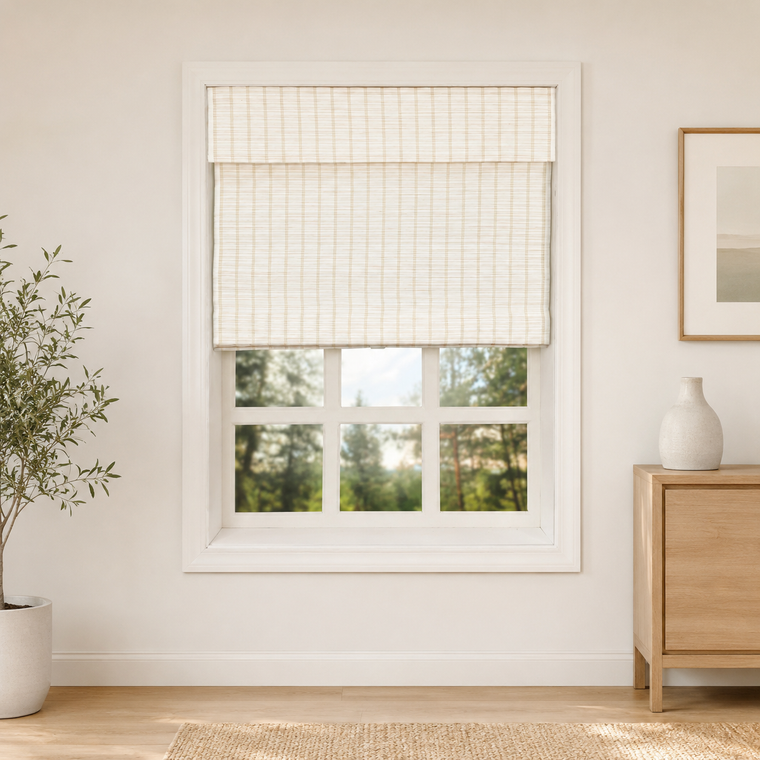 Custom Ivy Snow Woven Bamboo Shades - Snow DC01-01