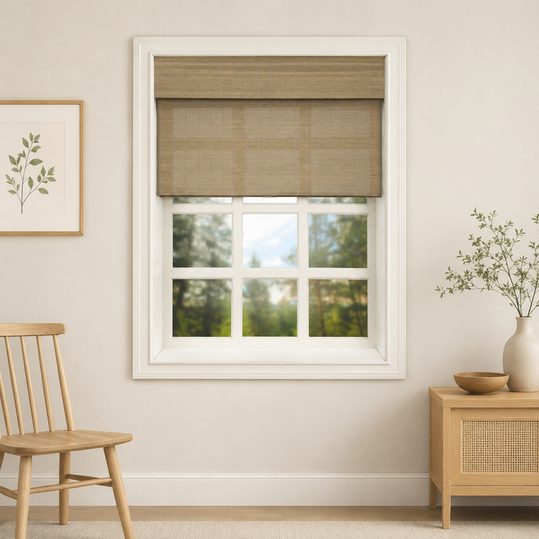 Custom Ivy Tawny Woven Bamboo Shades - Tawny 103-21