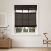 Custom Ivy Black Brown Top Down Bottom Up Bamboo Shades - Black Brown DZH-88