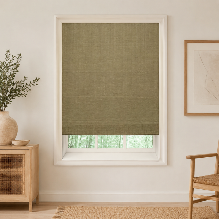 Custom Natural Enchanted Meadow Woven Bamboo Shades - Enchanted Meadow NU-06