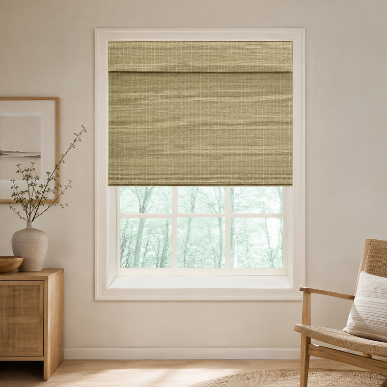 Custom Nomi Avocado Woven Bamboo Shades - Avocado NA1323