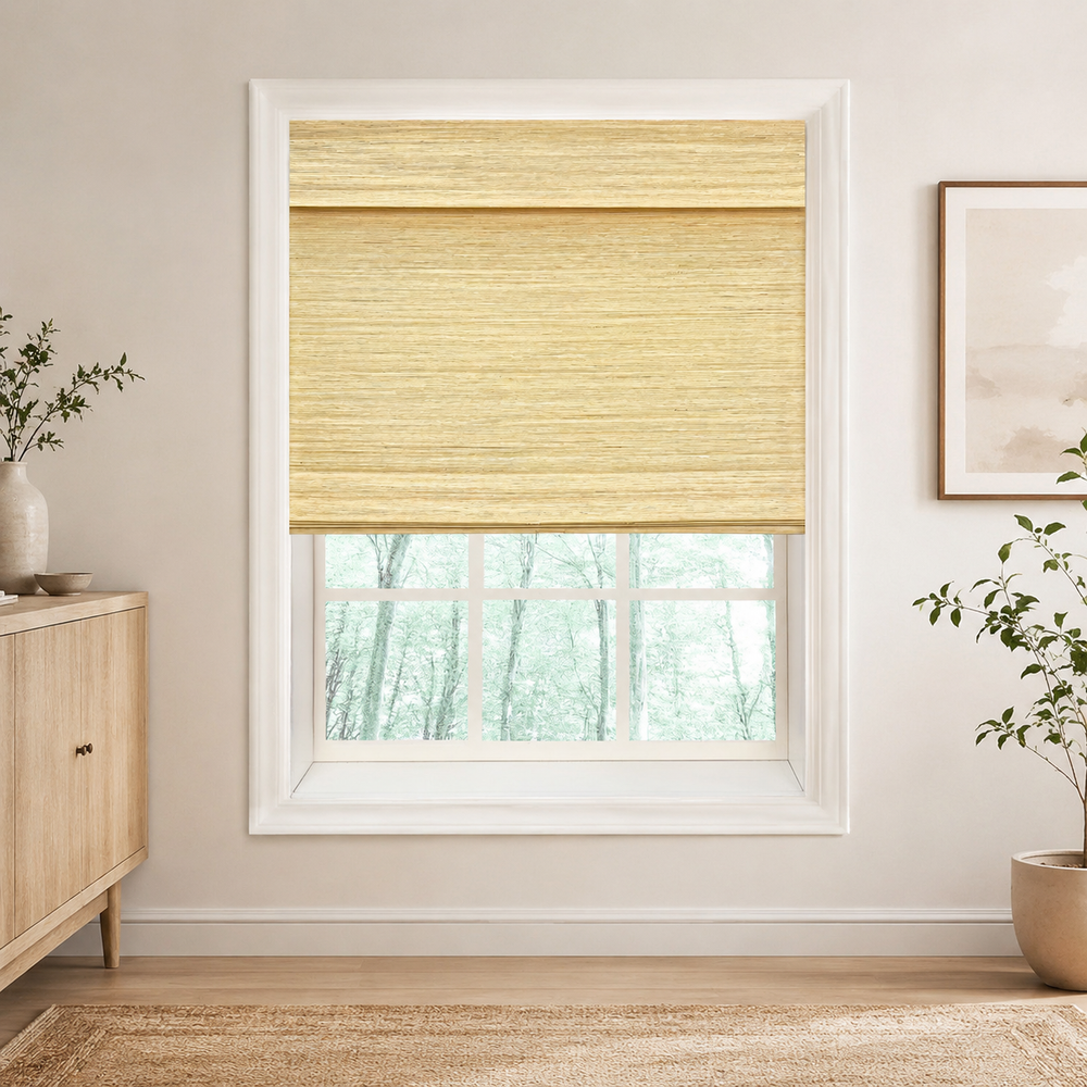 Custom Nomi Cheese Woven Bamboo Shades - Cheese NA0201