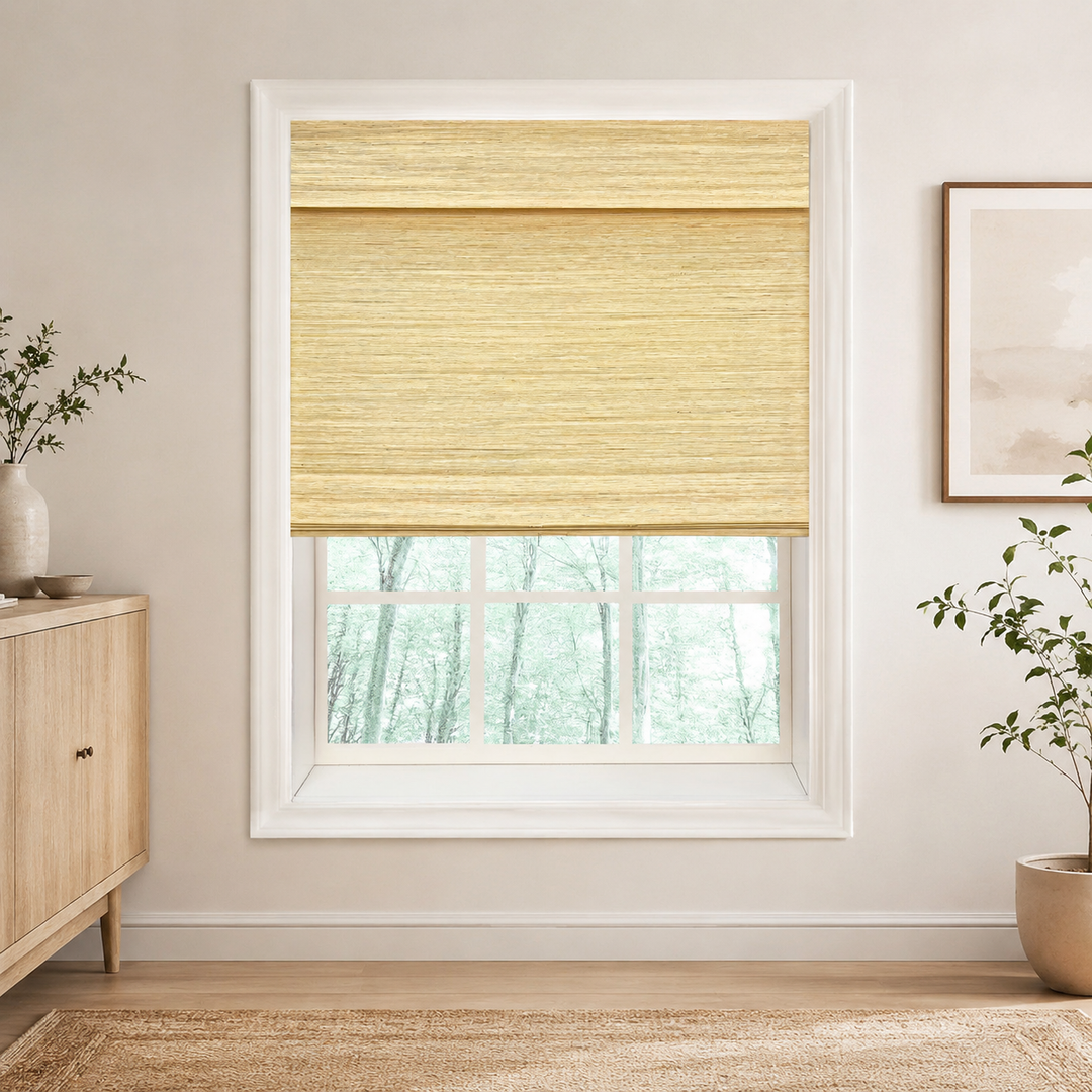 Custom Nomi Cheese Woven Bamboo Shades - Cheese NA0201