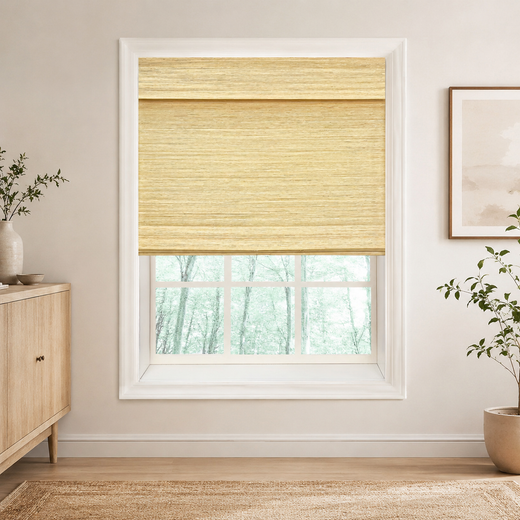 Custom Nomi Cheese Woven Bamboo Shades - Cheese NA0201