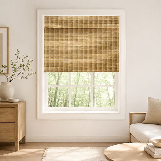 Custom Nomi Tree Bark Woven Bamboo Shades - Tree Bark NA1903