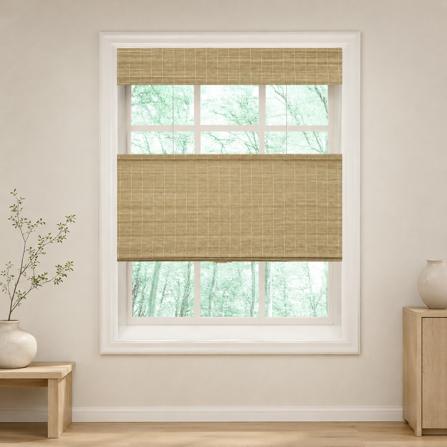 Custom Nomi Avocado Top Down Bottom Up Bamboo Shades - Avocado NA1323