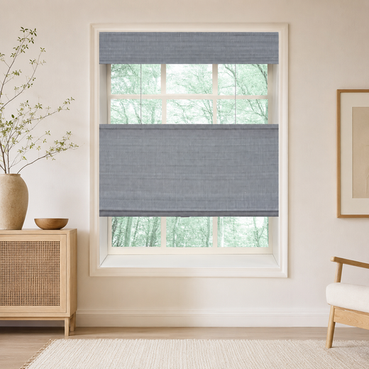 Custom Nomi Cobblestone Top Down Bottom Up Bamboo Shades - Cobblestone NA5302