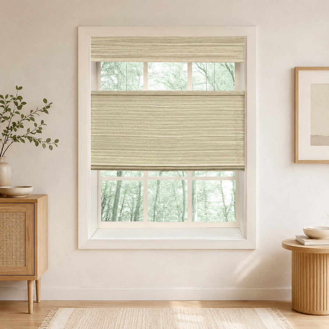 Custom Nomi Birch Forest Top Down Bottom Up Bamboo Shades - Birch Forest NA0801