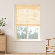 Custom Ramie Beige Brown Woven Bamboo Shades - Beige Brown DHZ-01