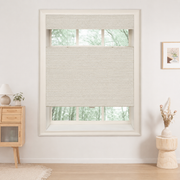 Custom Ramie Marble White Top Down Bottom Up Bamboo Shades - Marble White DMC02-01