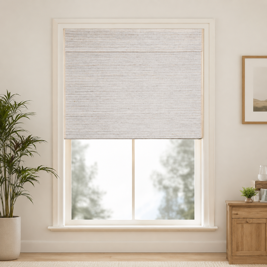 Custom Willow Sand Woven Bamboo Shades - Sand W07-10