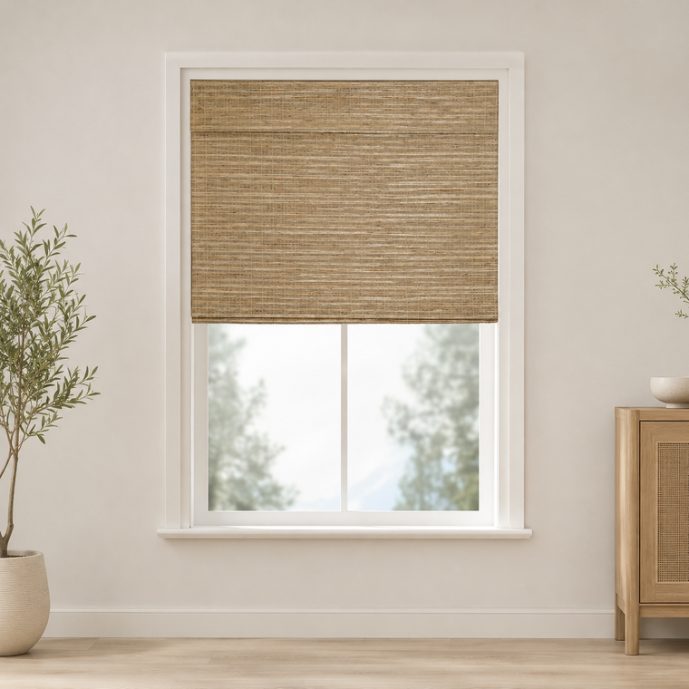 Custom Willow Straw Woven Bamboo Shades - Straw W07-3