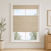 Custom Willow Buff Top Down Bottom Up Bamboo Shades - Buff W07-11