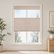 Custom Willow Oat Top Down Bottom Up Bamboo Shades - Oat W07-8