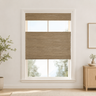 Custom Willow Light Brown Top Down Bottom Up Bamboo Shades - Light Brown W07-6