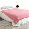 Two-Tone Gauze Blanket with Fringed Edges - Fredesigner