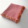 Two-Tone Gauze Blanket with Fringed Edges - Fredesigner