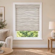 Orelle Edit DC0722 woven shade in a furnished American living room