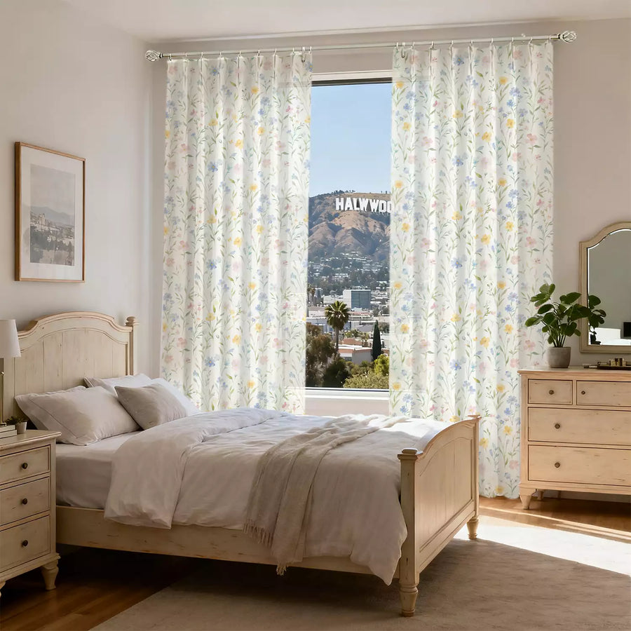 patterned linen curtains
