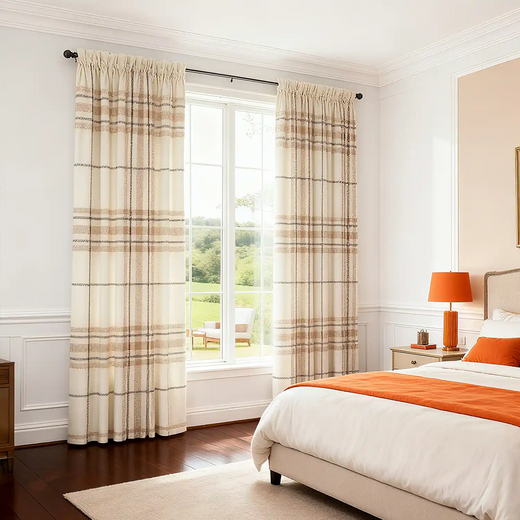 Neutral Plaid Curtains Modern Plaid Curtains Berge - Fredesigner