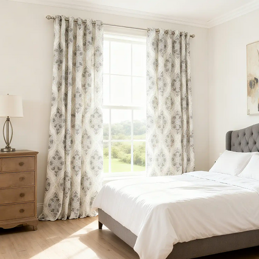 Print Drapery Panels Printed Curtains for Bedroom Cristata - Fredesigner