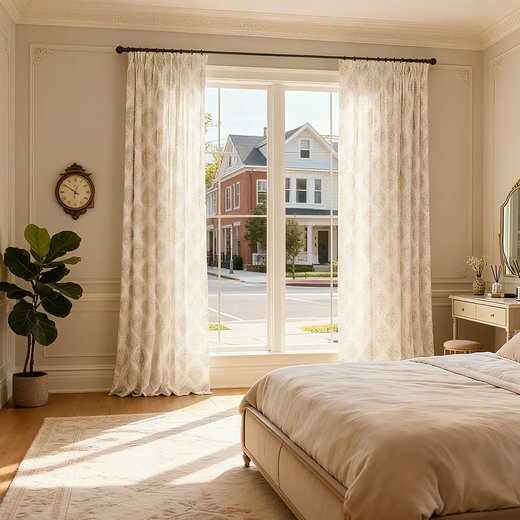Print Drapery Panels Printed Curtains for Bedroom Cristata - Fredesigner